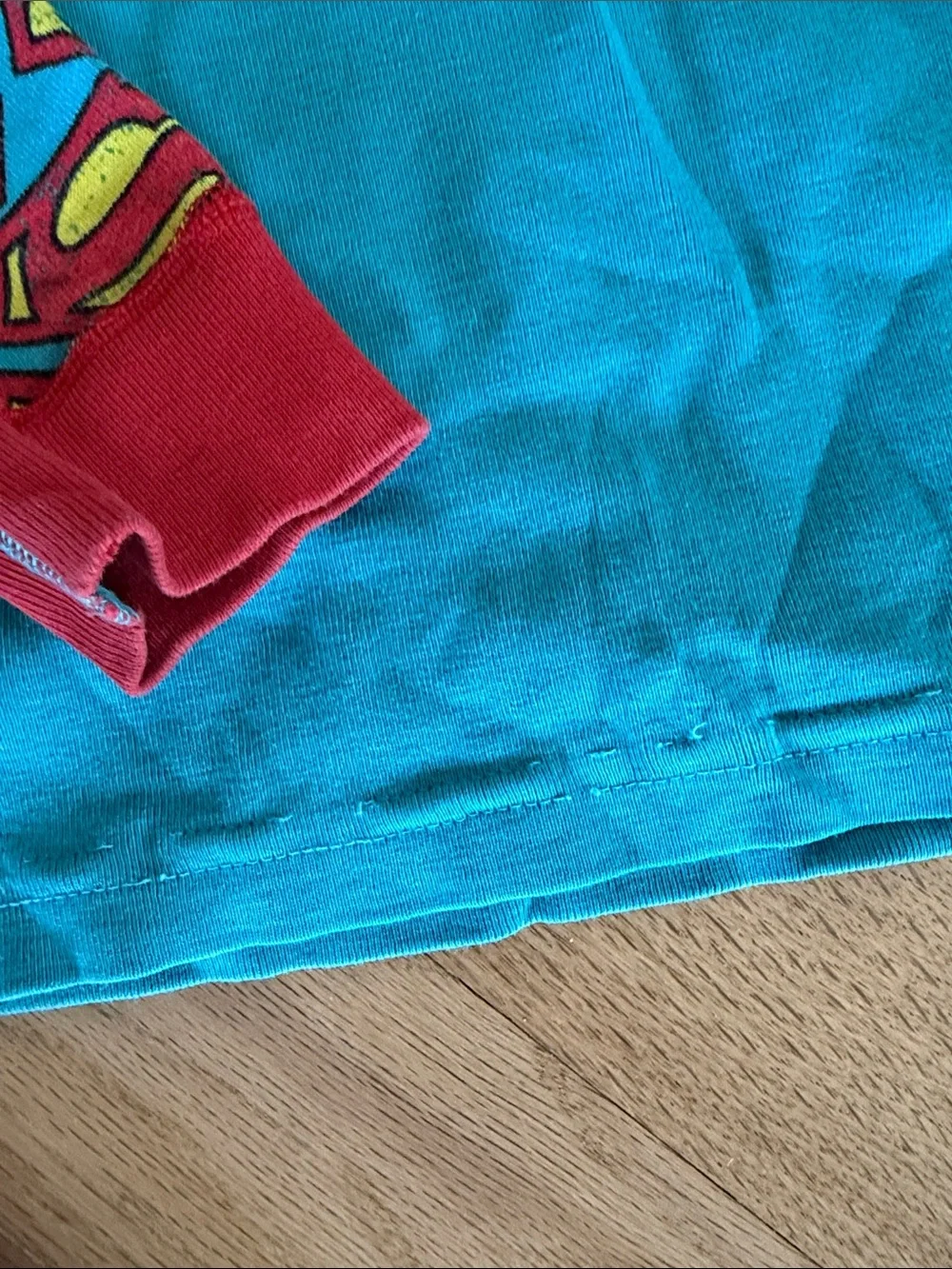 Hanna Andersson Superman theme Red/Blue/Yellow Kids Organic Pajama Set sz 10